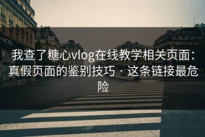 我查了糖心vlog在线教学相关页面：真假页面的鉴别技巧 · 这条链接最危险