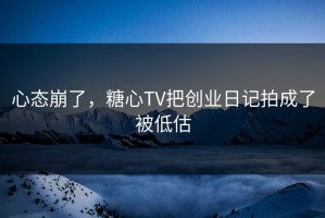 心态崩了，糖心TV把创业日记拍成了被低估