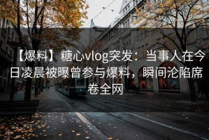 【爆料】糖心vlog突发：当事人在今日凌晨被曝曾参与爆料，瞬间沦陷席卷全网