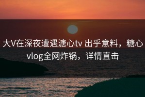 大V在深夜遭遇溏心tv 出乎意料，糖心vlog全网炸锅，详情直击