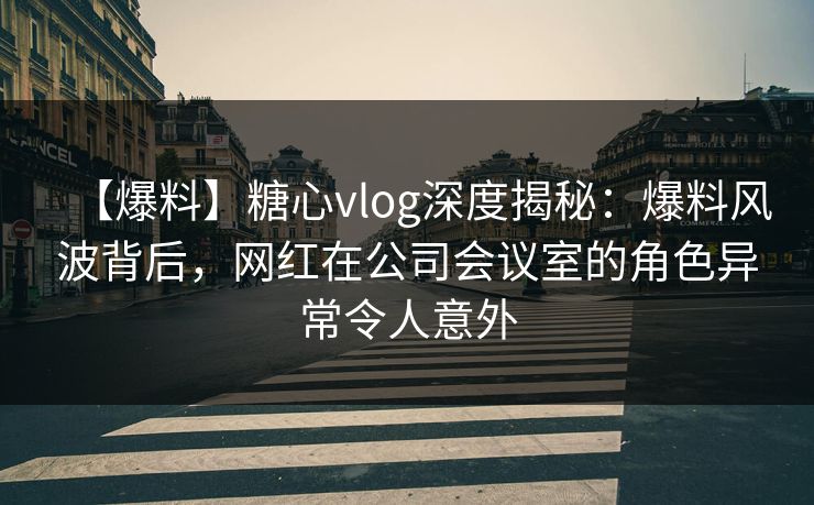 【爆料】糖心vlog深度揭秘:爆料风波背后,网红在公司会议室的角色异常令人意外 【爆料】糖心vlog深度揭秘:爆料风波背后,网红在公司会议室的角色异常令人意外